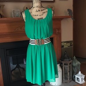 BCX Green Belted Dress